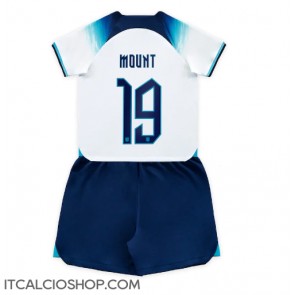 Inghilterra Mason Mount #19 Prima Maglia Bambino Mondiali 2022 Manica Corta (+ Pantaloni corti)